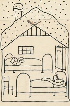 17. Talking about a dog and a cat, around 1928. Creator: Josef Capek