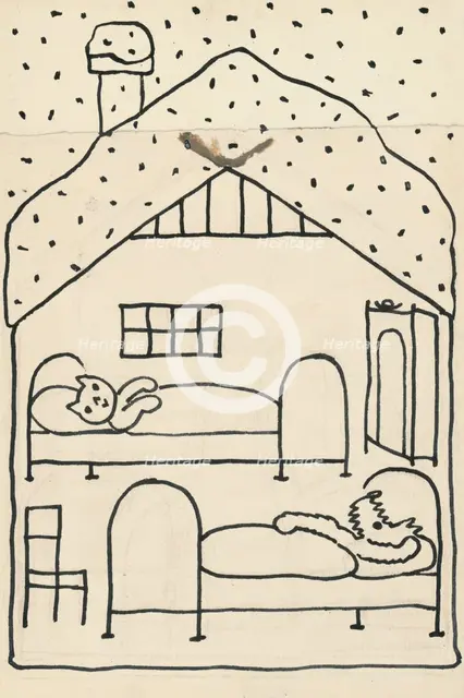 17. Talking about a dog and a cat, around 1928. Creator: Josef Capek.