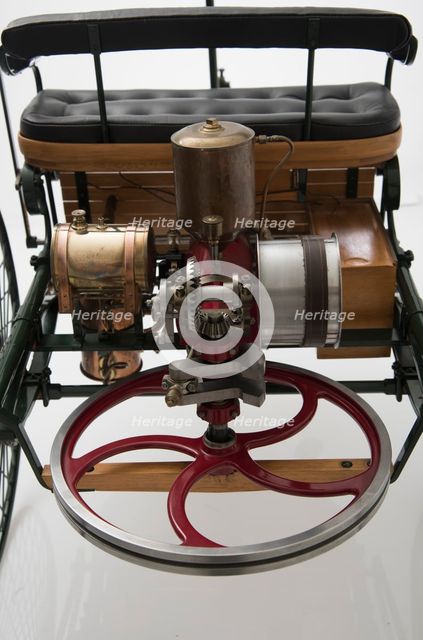 1885 Benz 3 wheeler scale model. Creator: Unknown.