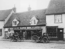 1898 Benz and an early Panhard, c1900