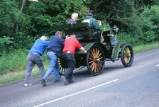 1899 Daimler broken down on a rally