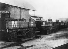 1899 Daimlers being transported by rail from factory. Creator: Unknown
