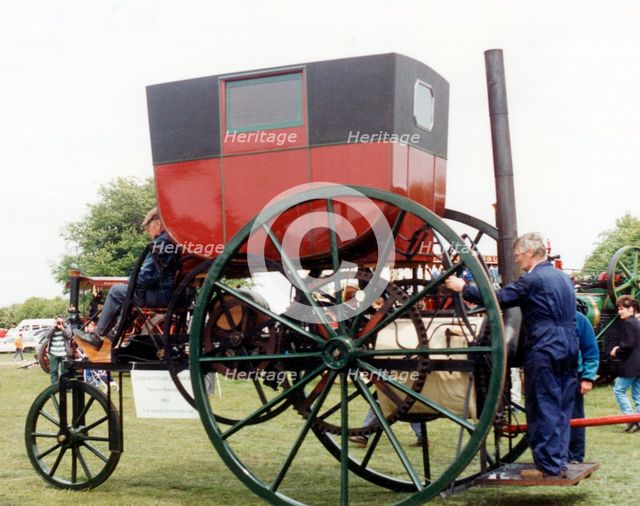 1803 Trevithick steam carriage replica. Creator: Unknown.