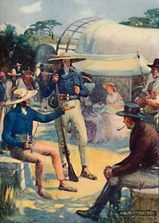 1820 Settlers and their Boer Convoys 1909. Artist: Joseph Ratcliffe Skelton