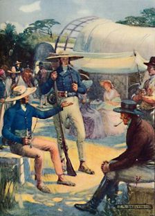 1820 Settlers and their Boer Convoys 1909. Artist: Joseph Ratcliffe Skelton