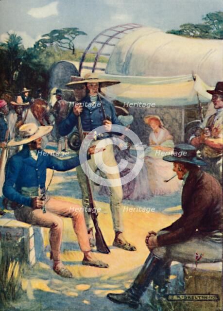 '1820 Settlers and their Boer Convoys', 1909. Artist: Joseph Ratcliffe Skelton.