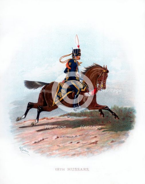 '18th Hussars', 1890.Artist: R Simkin