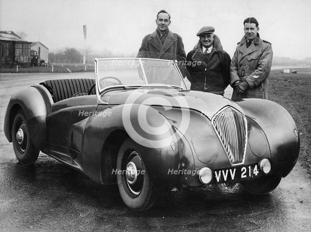 1946 Healey Westland, Donald Healey in middle. Creator: Unknown.
