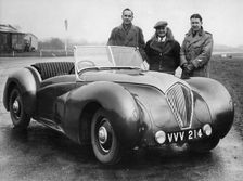 1946 Healey Westland, Donald Healey in middle. Creator: Unknown