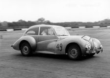 1947 Healey Elliott 2.4, E.B Wadworth at Silverstone 1956. Creator: Unknown