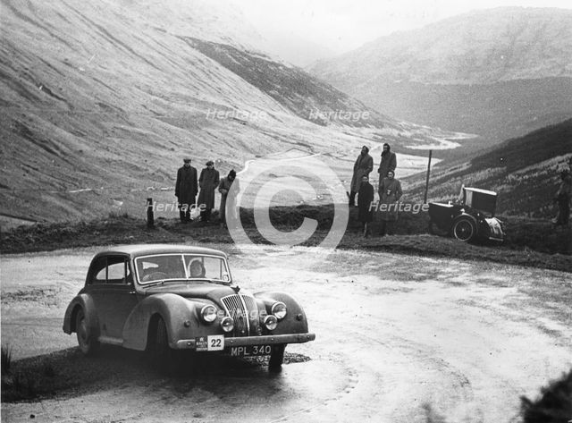 1949 AC 2 litre two door saloon on 1952 RAC rally. Creator: Unknown.