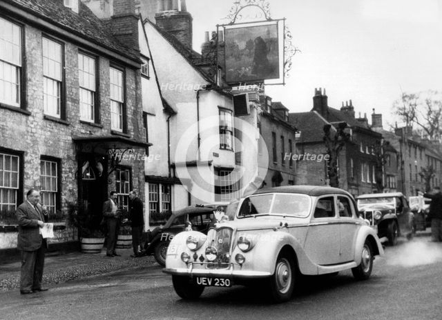 1952 Riley 2.5 litre on 1954 Lancia club spring rally . Creator: Unknown.