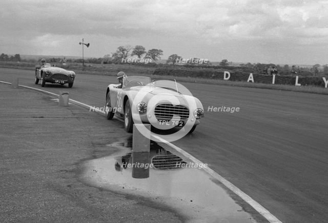 1953 A.C. Ace prototype, V.Davison at Silverstone 1954. Creator: Unknown.