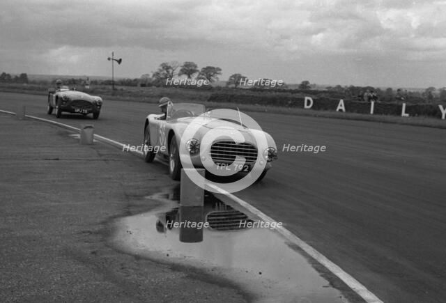 1953 A.C. Ace prototype, V.Davison at Silverstone 1954. Creator: Unknown.