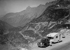 1954 Austin A70 Hereford with Pipit caravan. Creator: Unknown