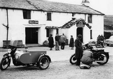1954 RAC Norton motor bike and side-car, (c1954?)