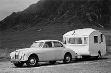 1955 MG ZA Magnette with 1954 Pipit Caravan. Creator: Unknown
