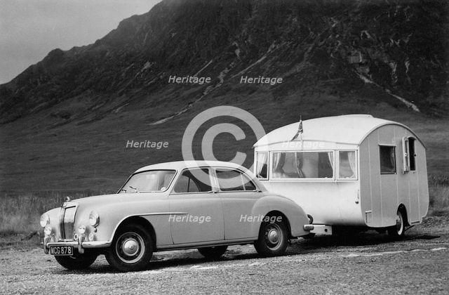 1955 MG ZA Magnette with 1954 Pipit Caravan. Creator: Unknown.