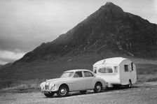 1955 MG ZA Magnette with 1954 Pipit Caravan. Creator: Unknown