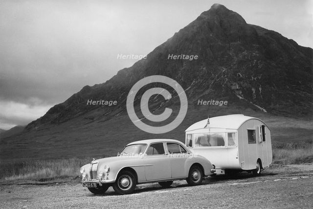 1955 MG ZA Magnette with 1954 Pipit Caravan. Creator: Unknown.