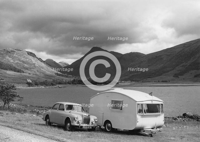 1955 MG ZA Magnette with 1954 Pipit Caravan. Creator: Unknown.