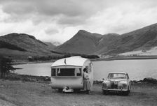 1955 MG ZA Magnette with 1954 Pipit Caravan. Creator: Unknown