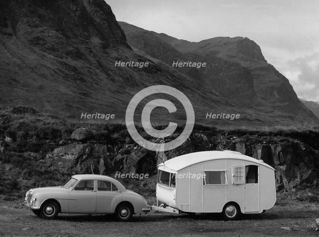 1955 MG ZA Magnette with 1954 Pipit Caravan. Creator: Unknown.