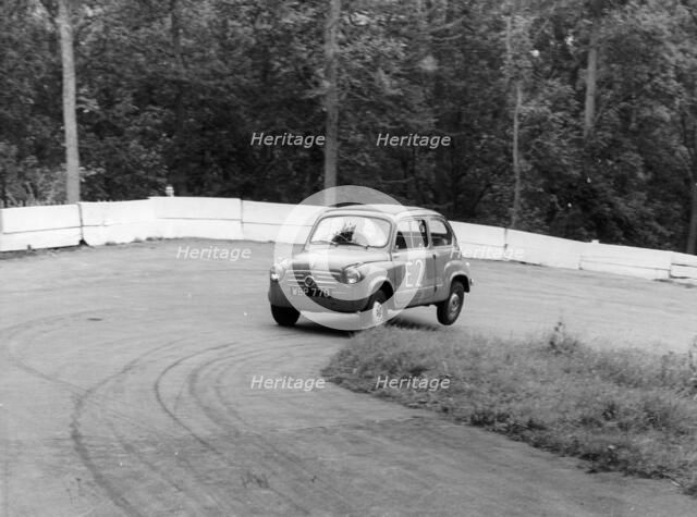 1956 Fiat 600 racing at Silverstone, Northamptonshire, 1957. Artist: Unknown