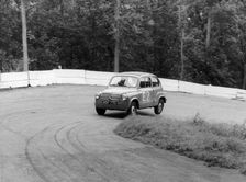 1956 Fiat 600 racing at Silverstone, Northamptonshire, 1957