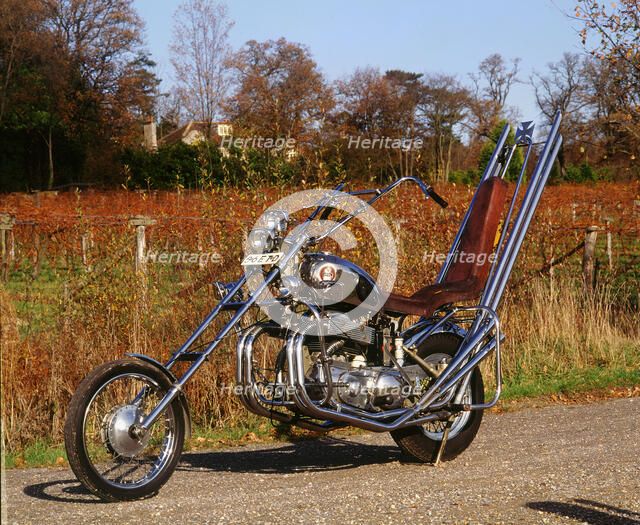 1958 Ariel Square 4 Chopper motorcycle Artist: Unknown.
