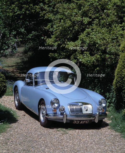1959 MG A Twin Cam Coupe. Artist: Unknown.