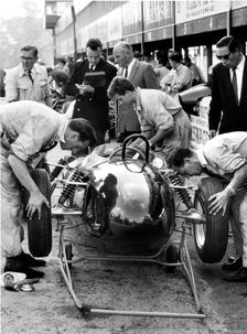 1961 Ferguson P99, Stirling Moss in pits . Creator: Unknown