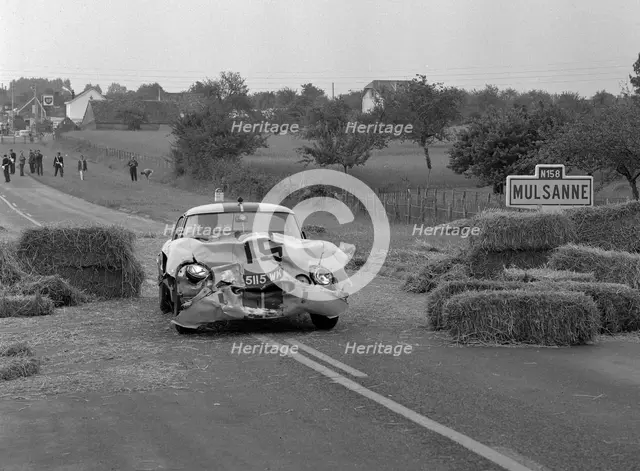 1963 Le Mans Jaguar E type Lightweight crash on Mulsanne. Creator: Unknown.