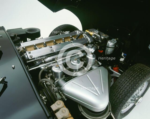 1964 Jaguar E type 3.8 6 cylinder engine. Artist: Unknown.