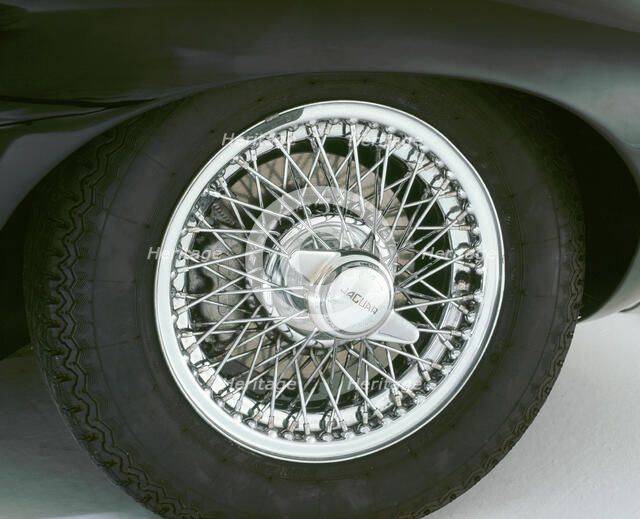 1964 Jaguar  E type 3.8 chrome wire wheel. Artist: Unknown.