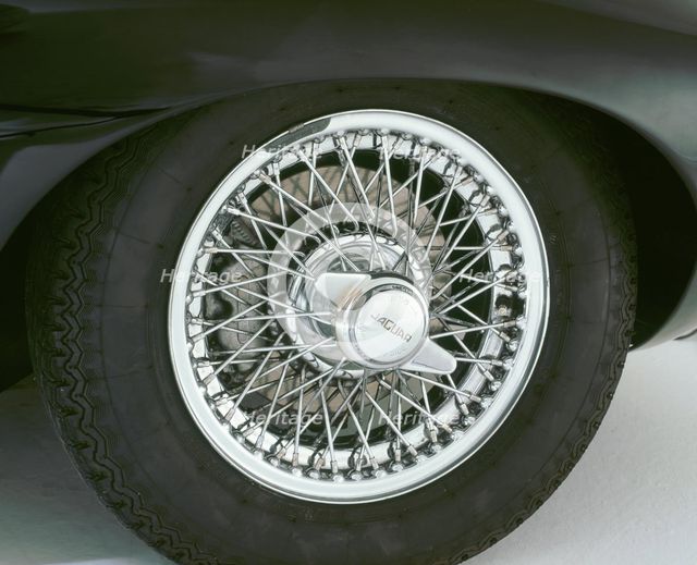 1964 Jaguar  E type 3.8 chrome wire wheel. Artist: Unknown.