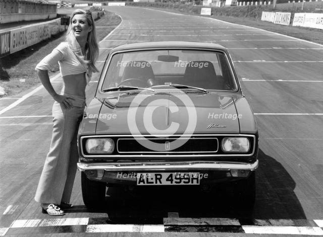 1969 Hillman Hunter GT with female model Artist: Unknown.