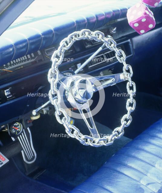 1969 Plymouth customised sedan interior. Artist: Unknown.