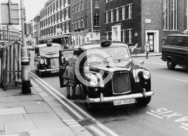 1970 Austin FX4 London taxi cab. Creator: Unknown.