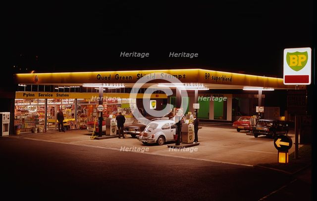 1970's BP petrol station Forecourt Artist: Unknown.