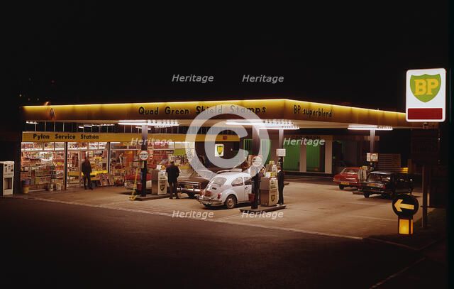 1970's BP petrol station Forecourt Artist: Unknown.
