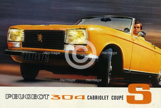 1972 Peugeot 304 Cabriolet S sales brochure Artist: Unknown.
