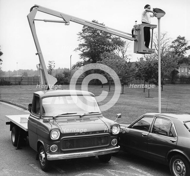 1974 Ford Transit with Liftec platform. Creator: Unknown.