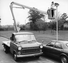 1974 Ford Transit with Liftec platform. Creator: Unknown