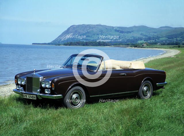 1975 Rolls Royce Corniche convertible. Artist: Unknown.