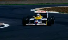 1987 British Grand Prix, Silverstone. Nigel Mansell wins in Williams FW11B. Creator: Unknown