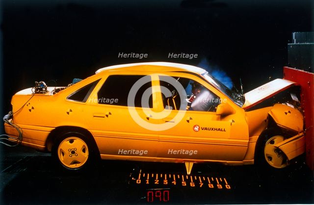 1993 Vauxhall Cavalier crash test. Creator: Unknown.