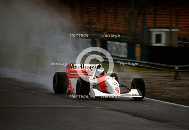 1994 McLaren Peugeot MP4-9 Mika Hakkinen, tyre testing at Silverstone Artist: Unknown.