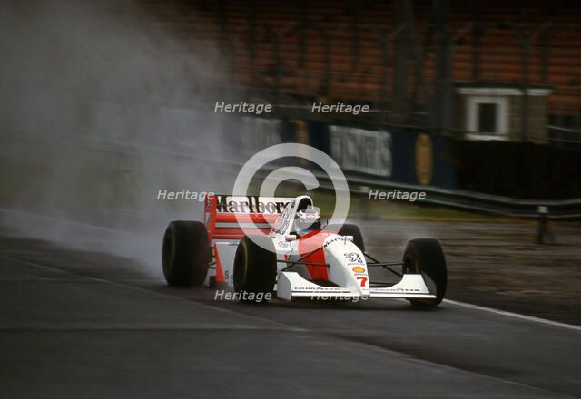 1994 McLaren Peugeot MP4-9 Mika Hakkinen, tyre testing at Silverstone Artist: Unknown.