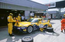 1999 Chrysler Viper,fia gt silverstone 500, in pits